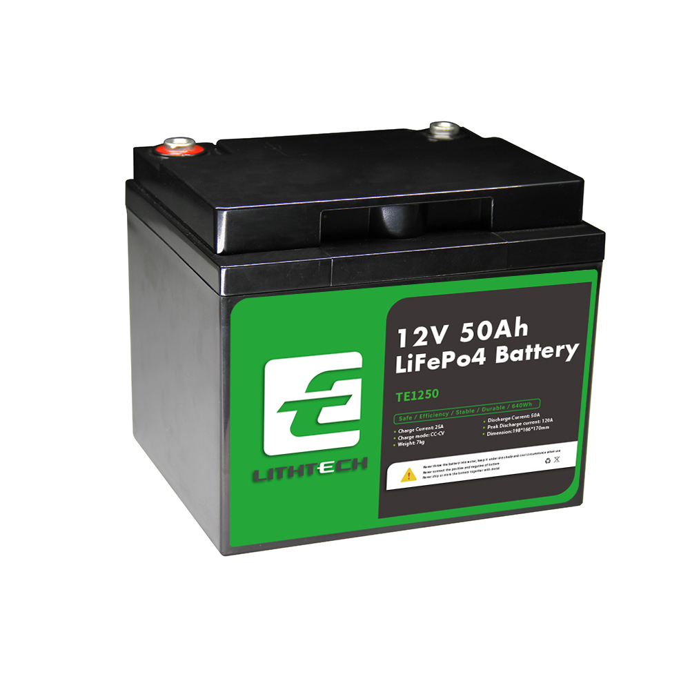 Lithtech TE1250 12.8v 50 Ah LIFEPO4 Lithium Ion Battery