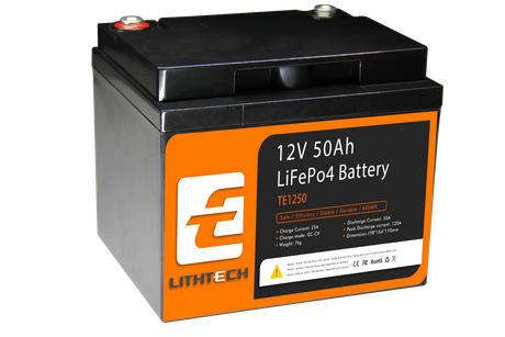 Lithtech TE1250C 12.8V 50Ah Li-Ion Battery Pack 12V 50Ah 
